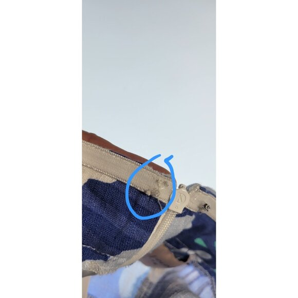 White Closet Elements Long Blue and White HalterNeck Dress LINEN SZ Medium - Picture 10 of 14